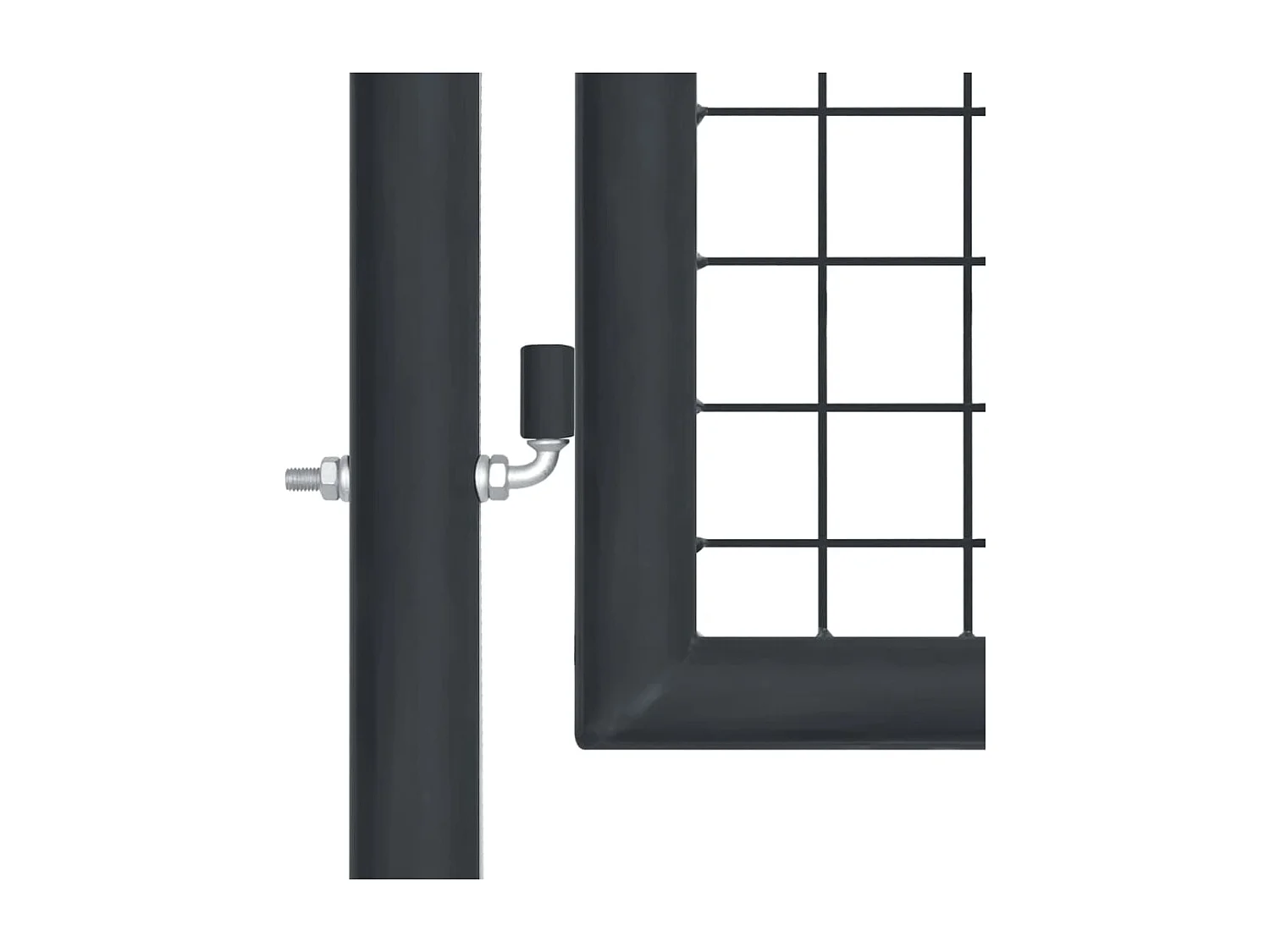 Portão de jardim em malha Aço galvanizado 400 x 125 cm Cinza