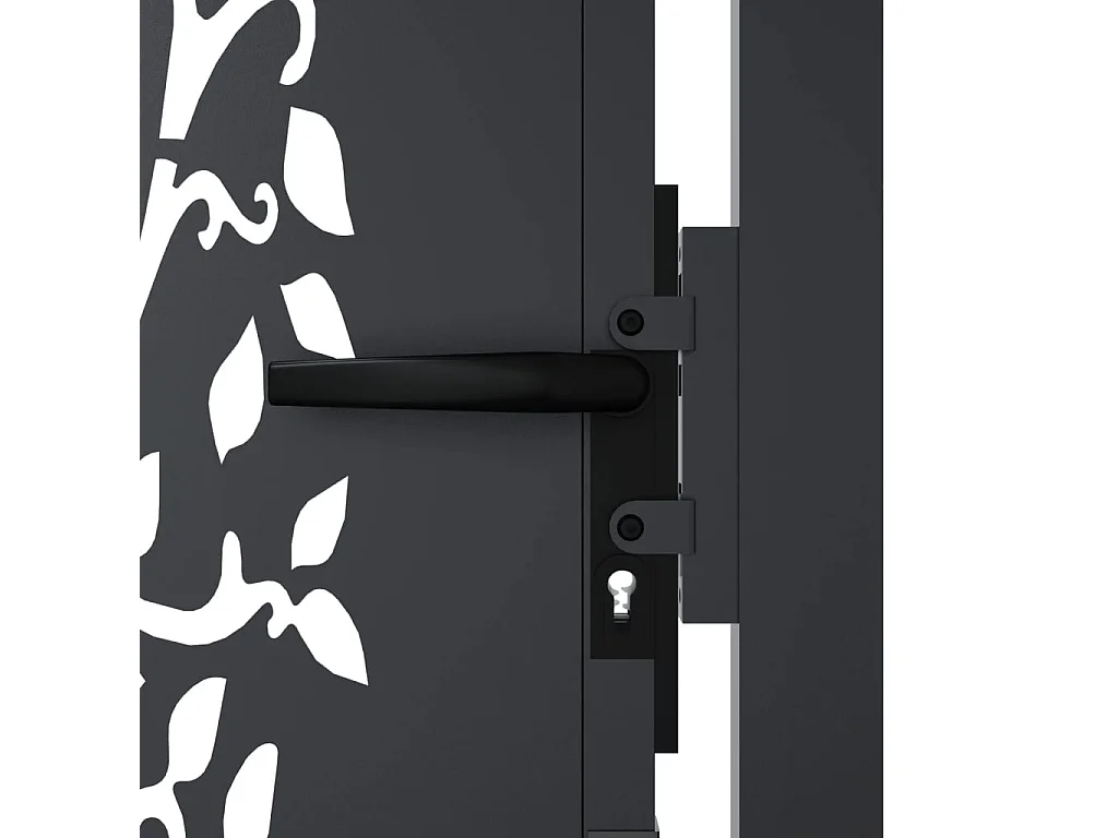 Portão de jardim antracite 105x80 cm aço desenho árvore