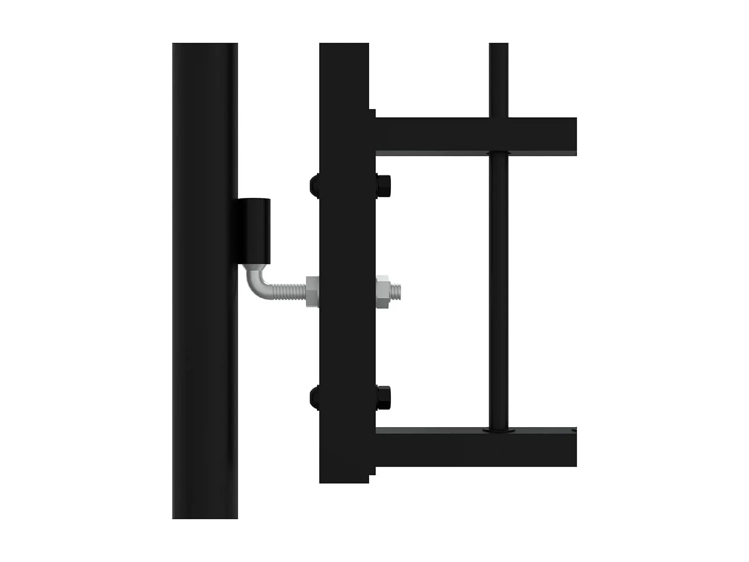 Portal e ponta de lança Preto 305x173 cm Aço com pintura eletrostática