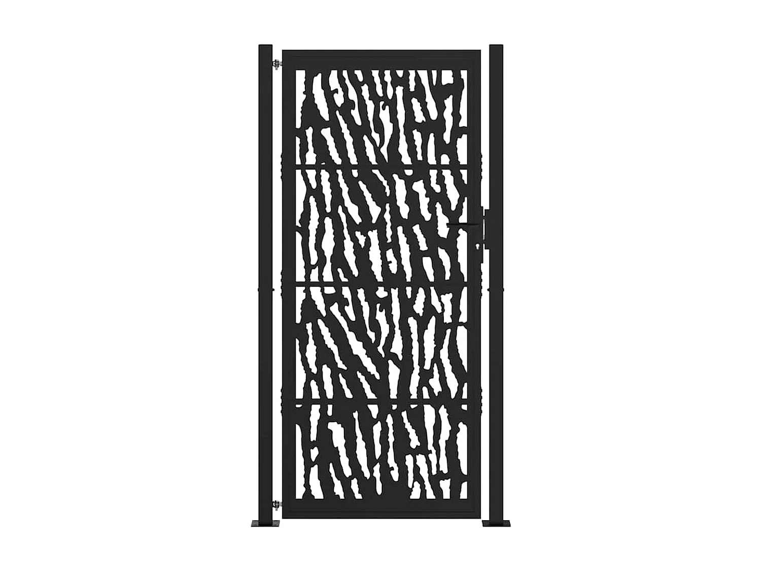 Puerta de jardín negra 105x205 cm acero diseño de líneas