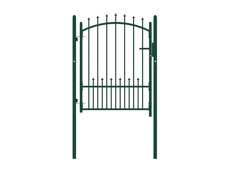 Cancello recinzione con punte Acciaio 100x125 cm Verde