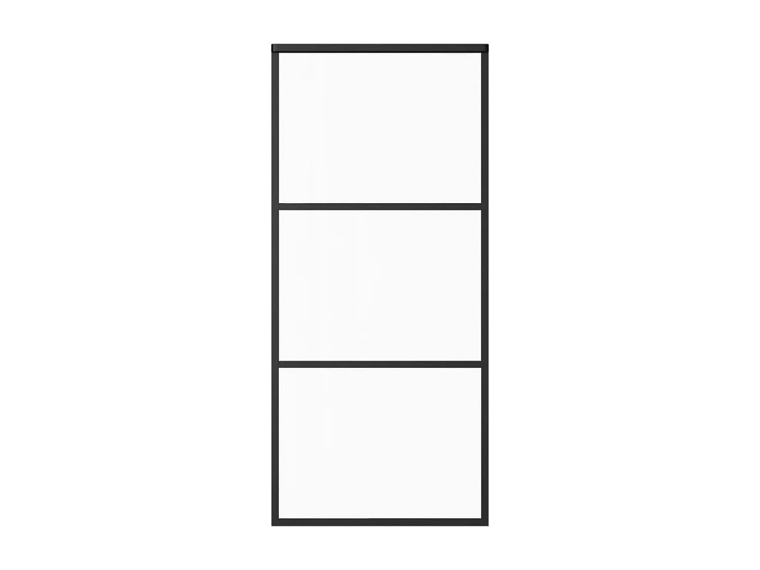 Porta scorrevole ESG vetro e alluminio 90x205 cm Nero