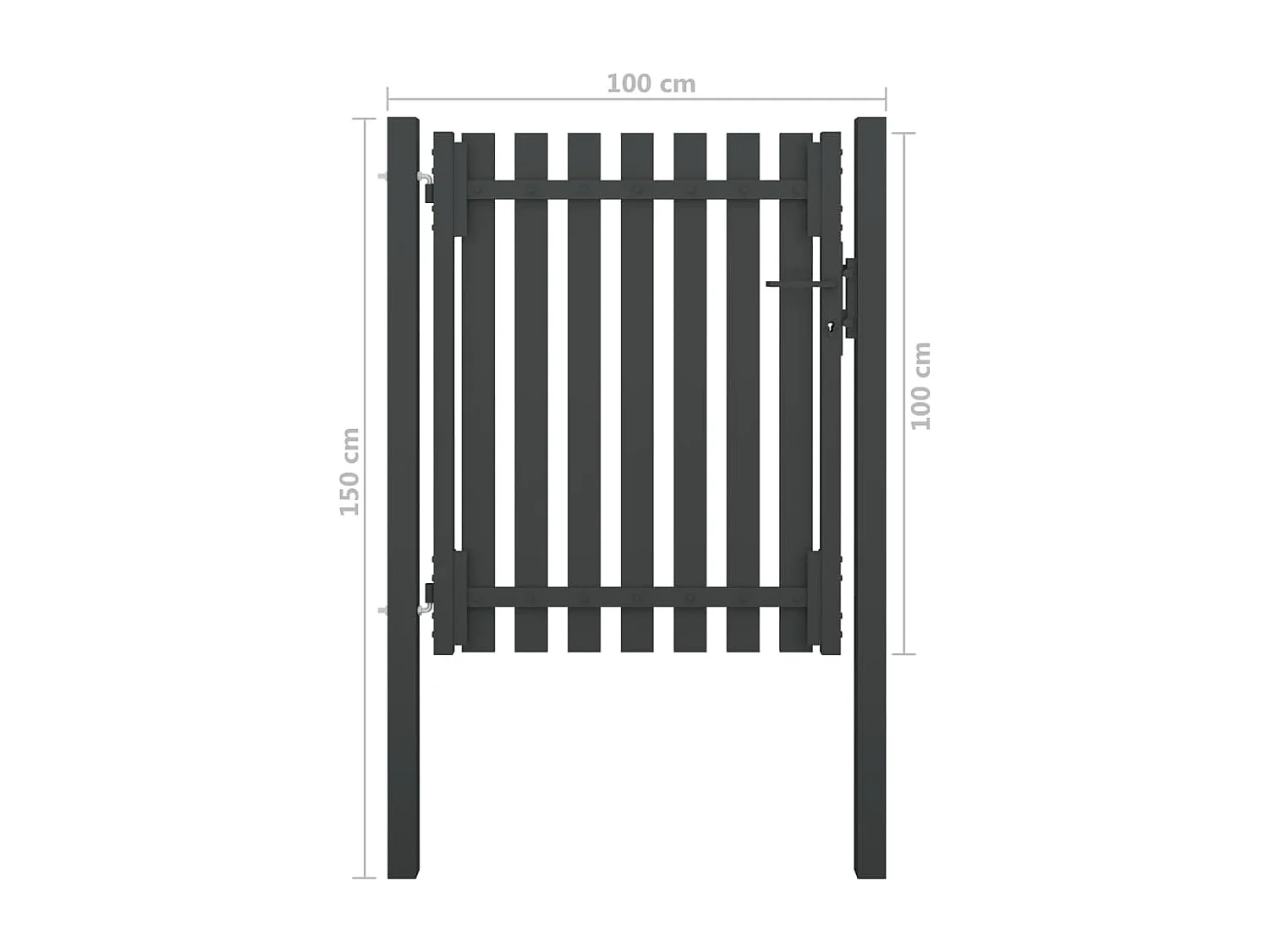Portão de cerca de jardim em aço 1x1,5 m antracite