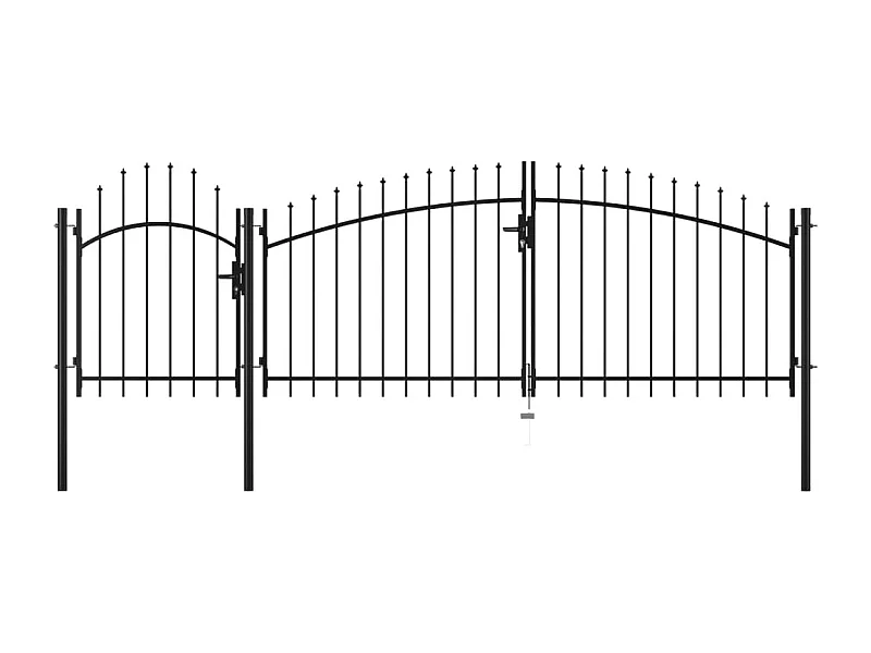 Cancello da giardino in acciaio 2 x 4 m nero