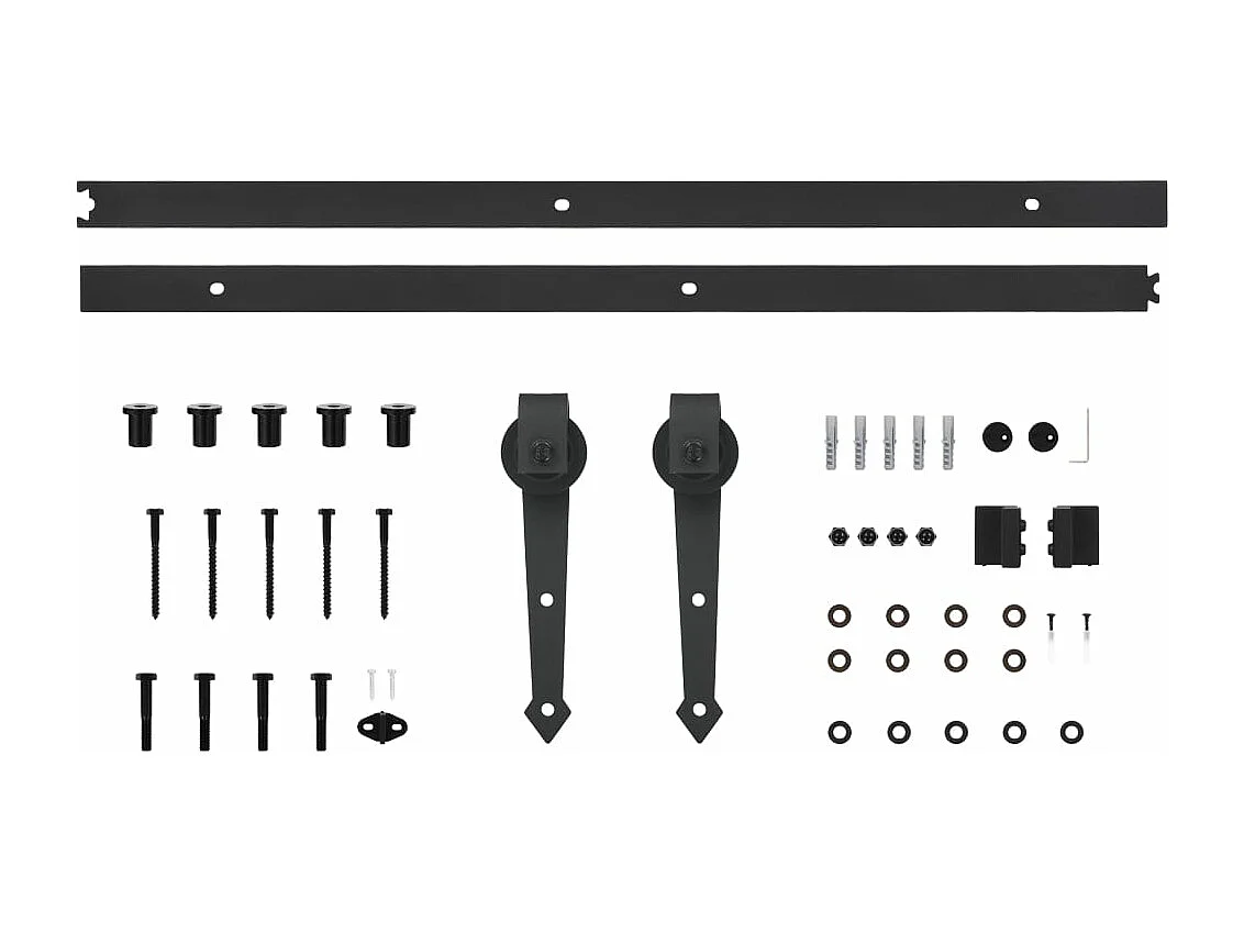 Kit porta scorrevole e ferramenta 95x210 cm pino massello