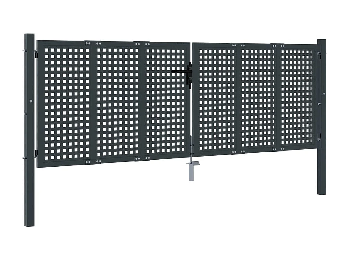 Puerta de jardín antracita 300 x 125 cm de acero