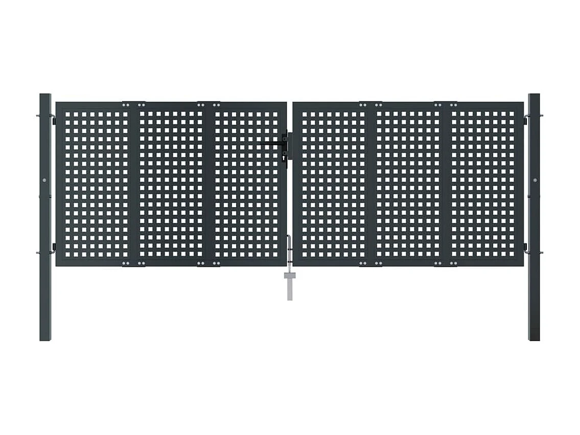 Puerta de jardín antracita 300 x 125 cm de acero