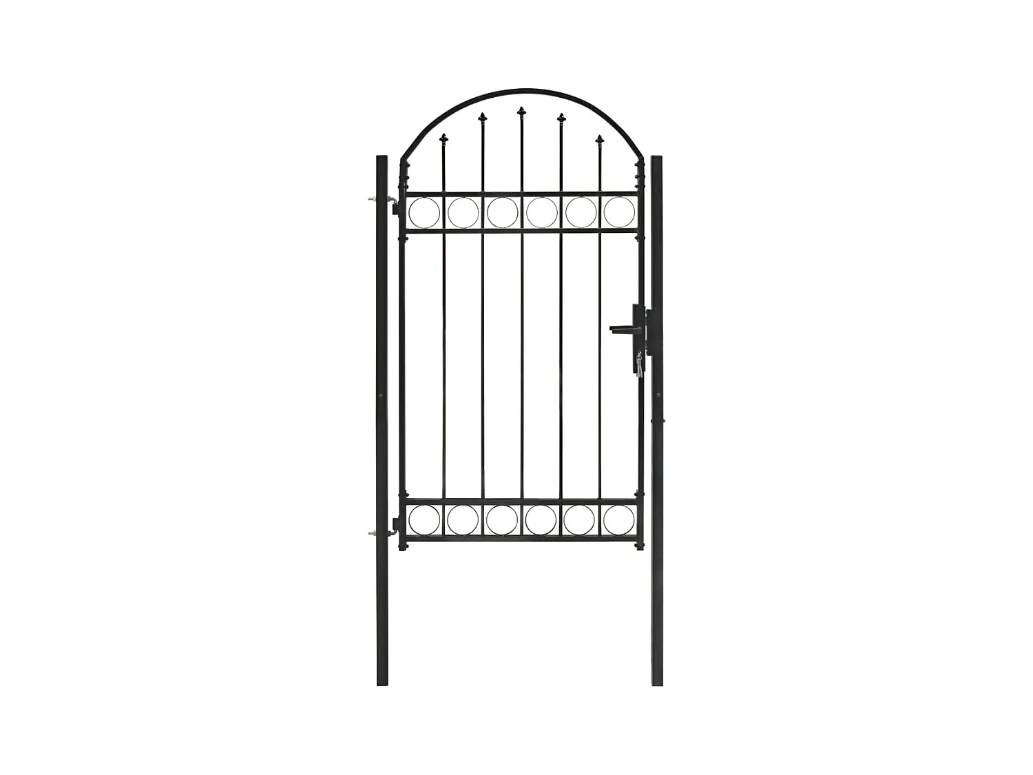 Portail de jardin avec dessus arqué Acier 100 x 175 cm Noir