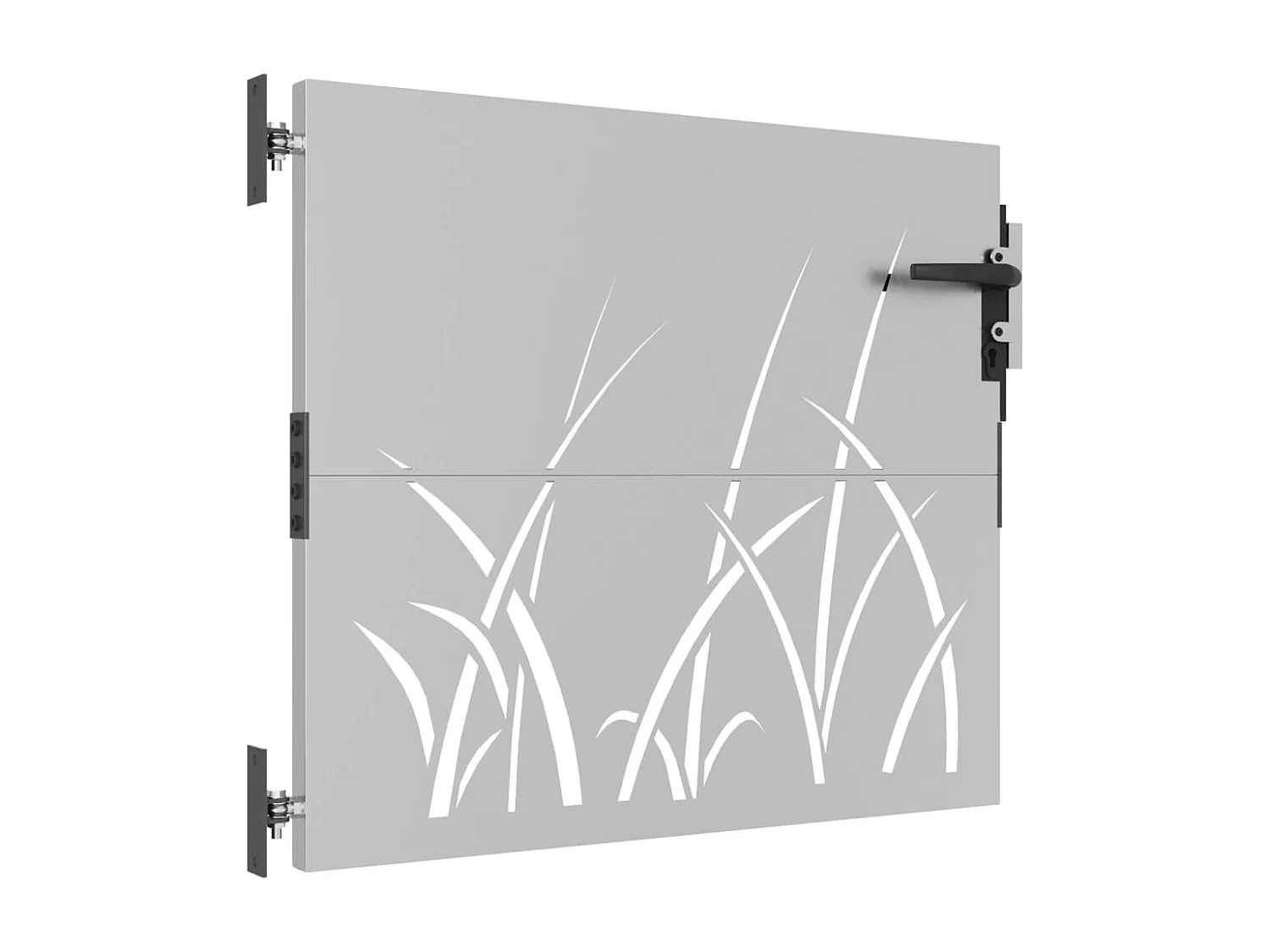 Portail de jardin 85x75 cm acier corten conception d'herbe