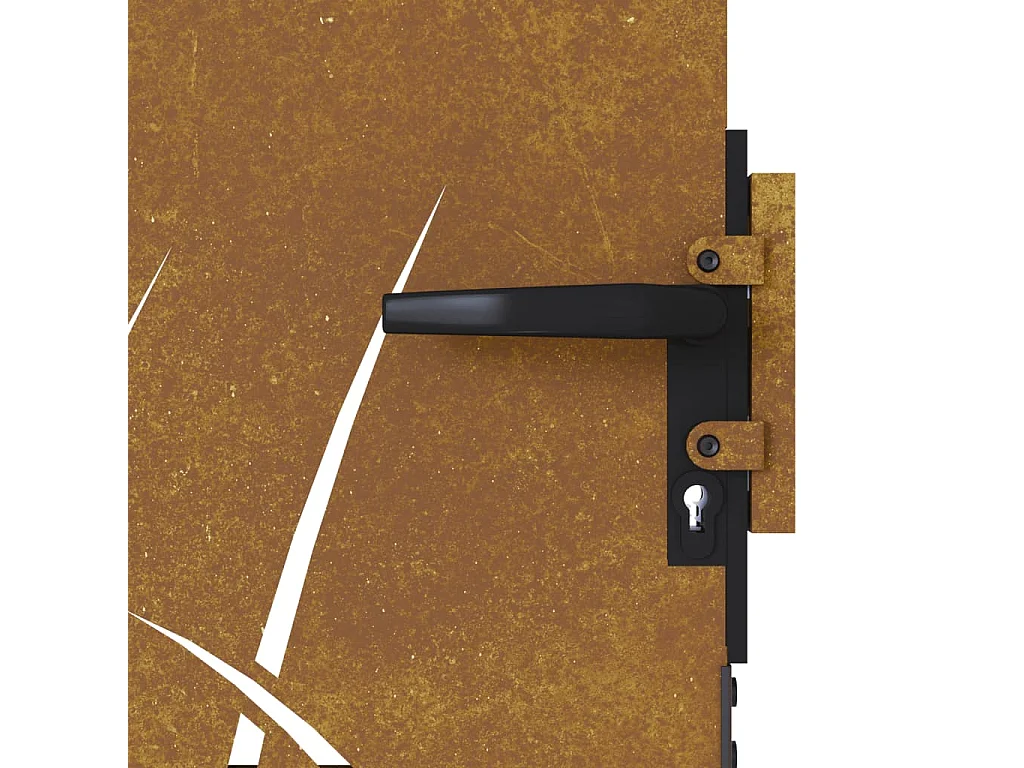 Portail de jardin 85x75 cm acier corten conception d'herbe