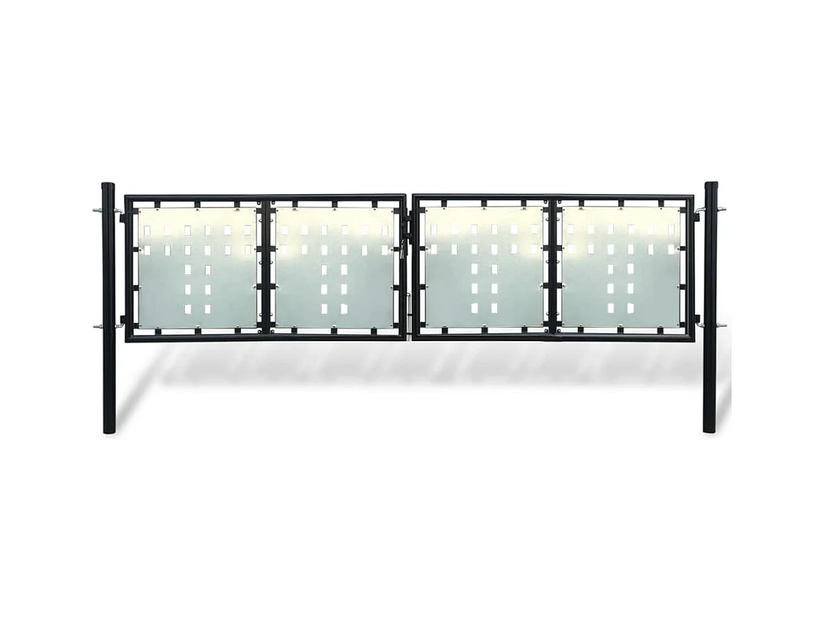Portail simple de cl?ture Noir 300x125 cm