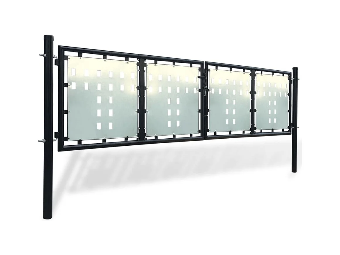 Portail simple de cl?ture Noir 300x125 cm