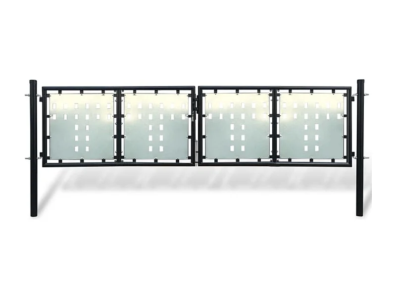 Portail simple de cl?ture Noir 300x125 cm