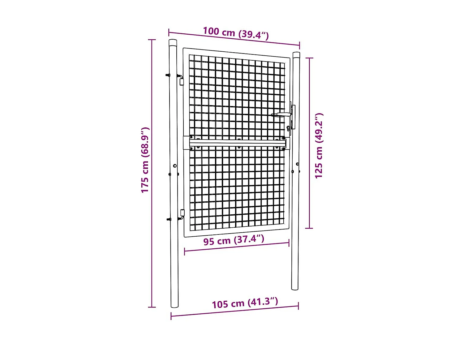 Portail de cl?ture acier 100x125 cm vert