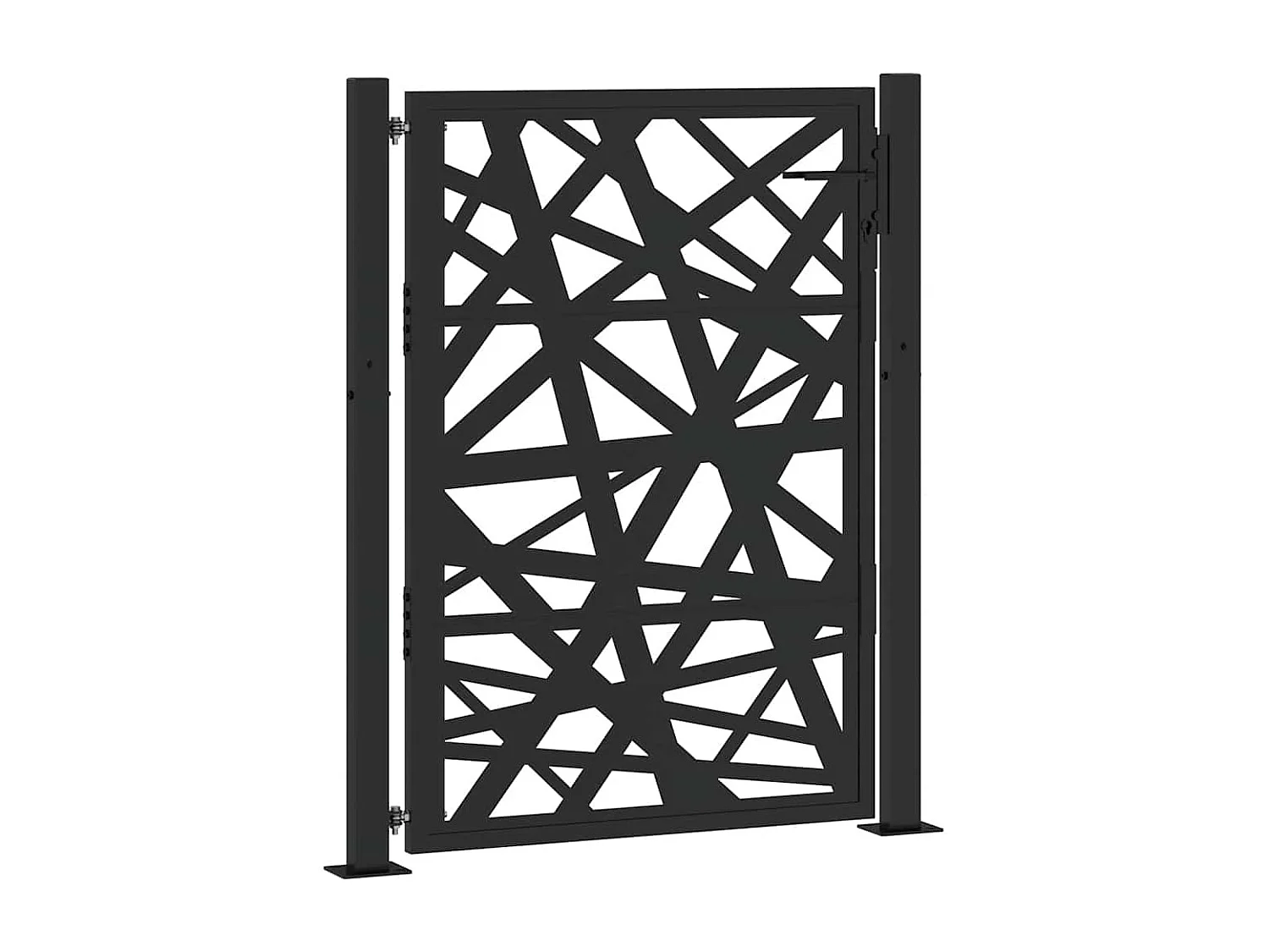 Portail de jardin noir 105x130 cm acier conception de lumière