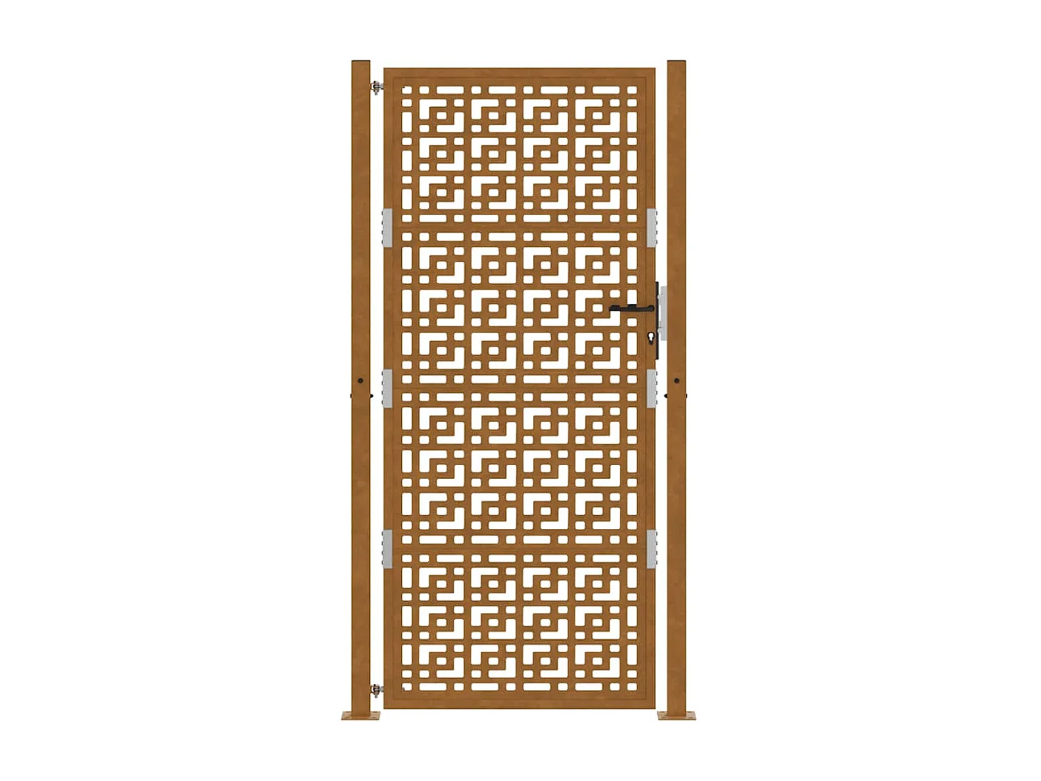 Porte de jardin acier résistant aux intempéries design croisé