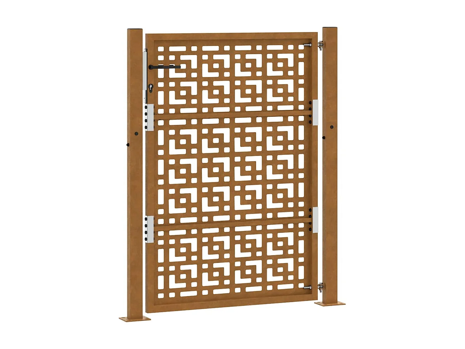 Porte de jardin acier résistant aux intempéries design croisé