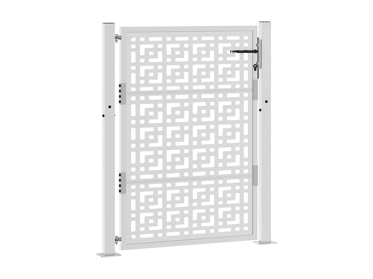 Porte de jardin acier résistant aux intempéries design croisé