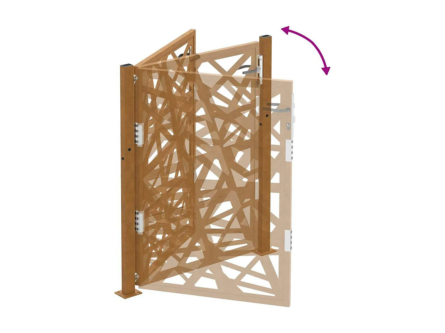 Porte de jardin acier résistant aux intempéries design lumière