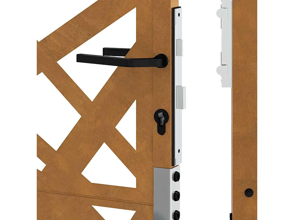 Porte de jardin acier résistant aux intempéries design lumière