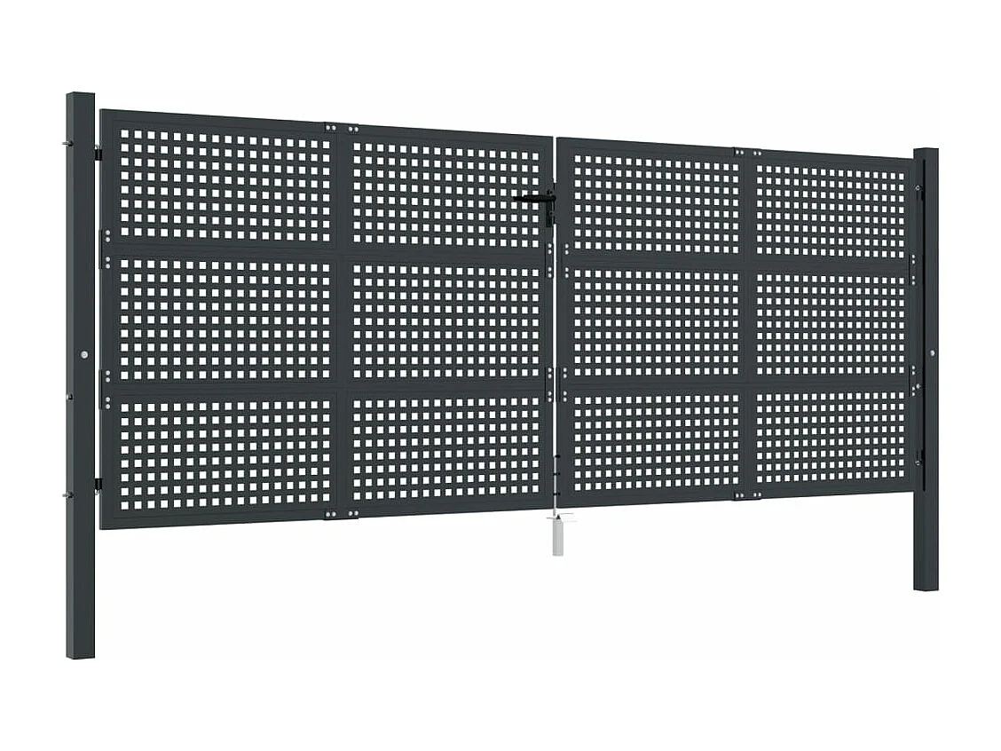 Portail de jardin anthracite 400x150 cm acier