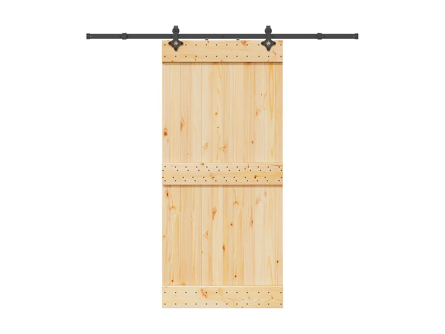 Kit puerta corredera y herrajes 95x210 cm pino macizo