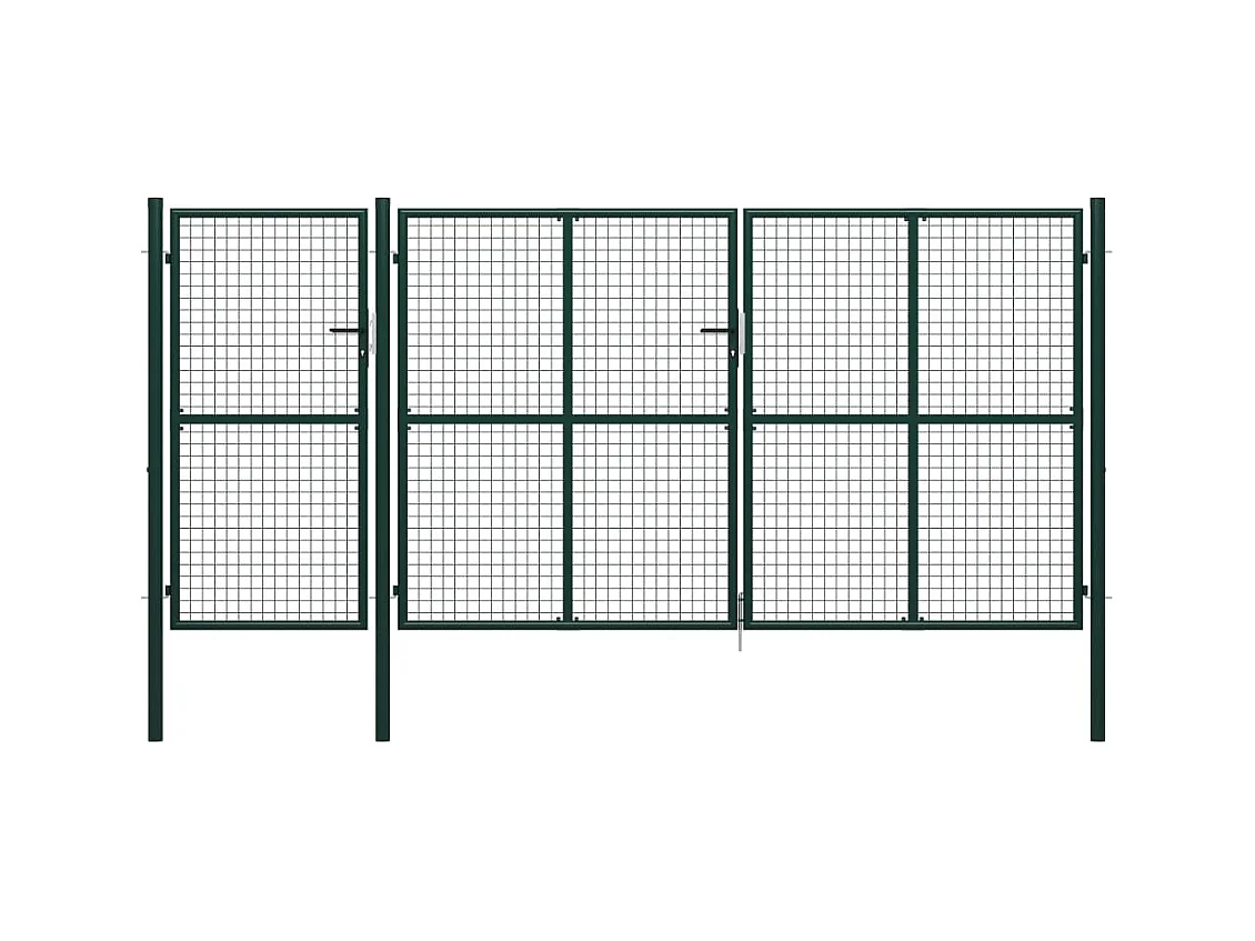 Cancello da giardino in acciaio 400 x 150 cm verde
