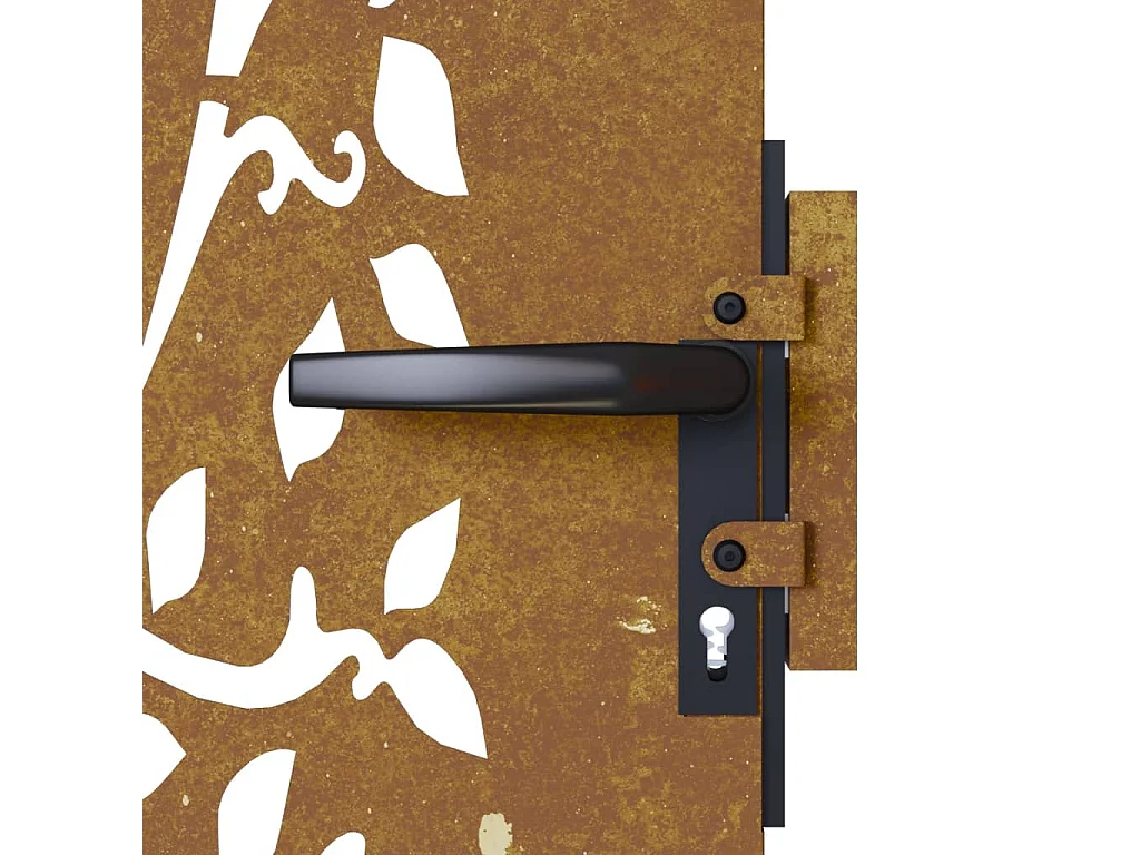 Portão de jardim 85x75 cm aço corten desenho árvore