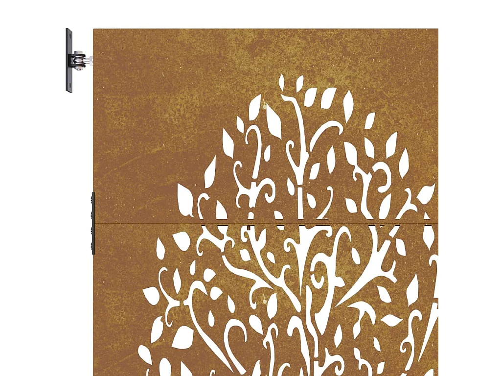 Portão de jardim 85x75 cm aço corten desenho árvore