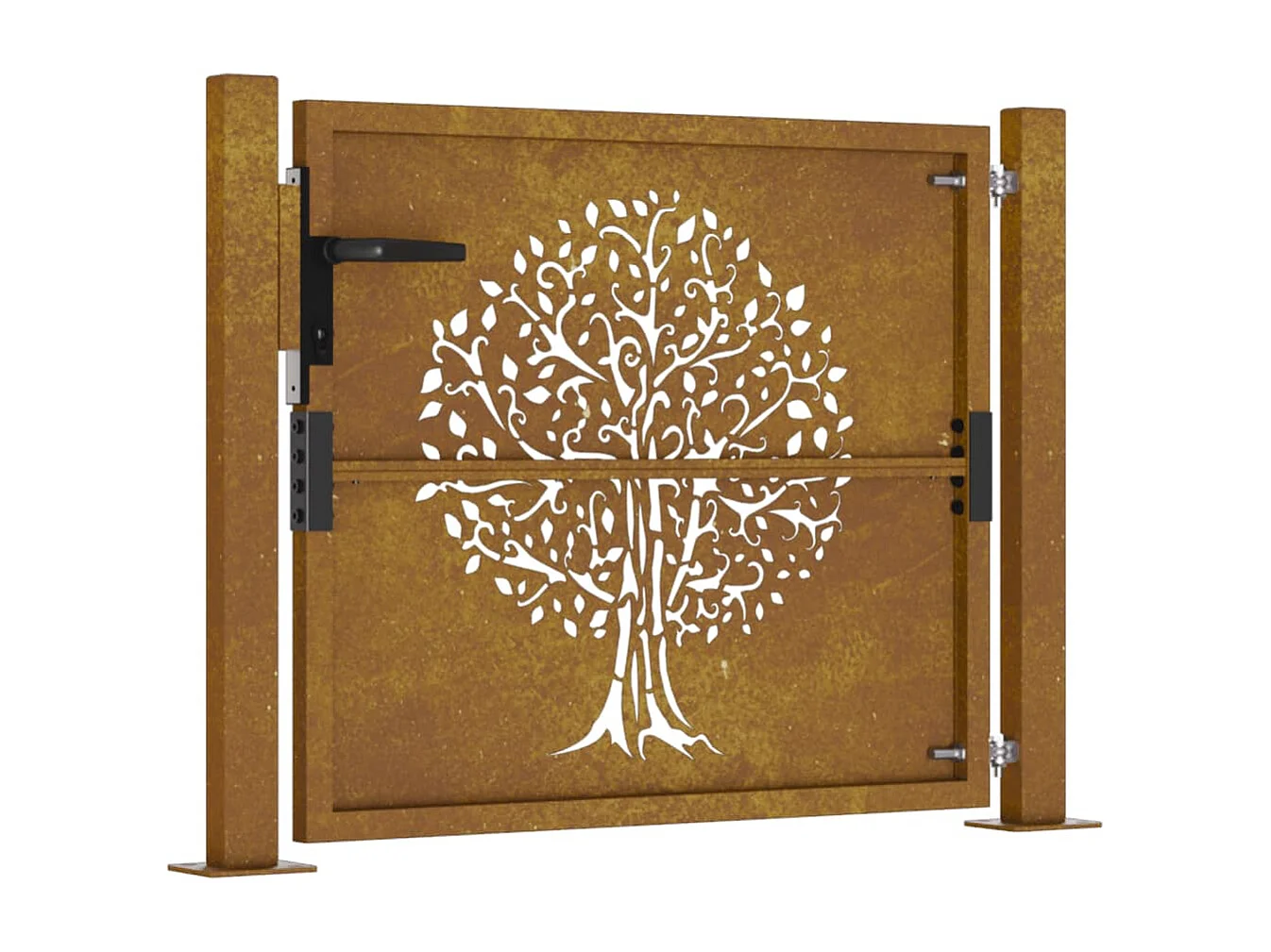 Portail de jardin 105x105 cm acier corten conception de l'arbre
