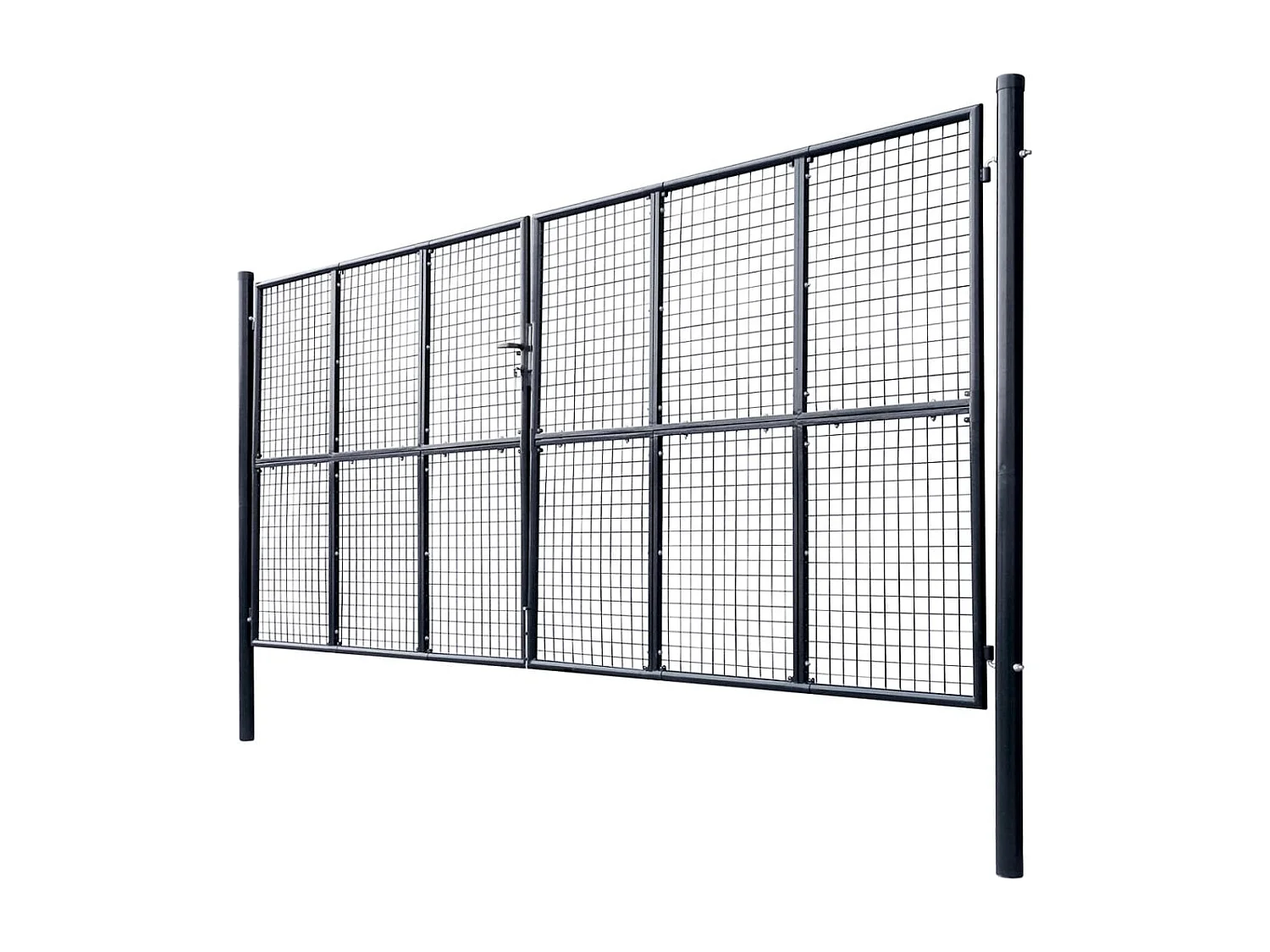 Portão de jardim em malha Aço galvanizado 400 x 175 cm Cinza