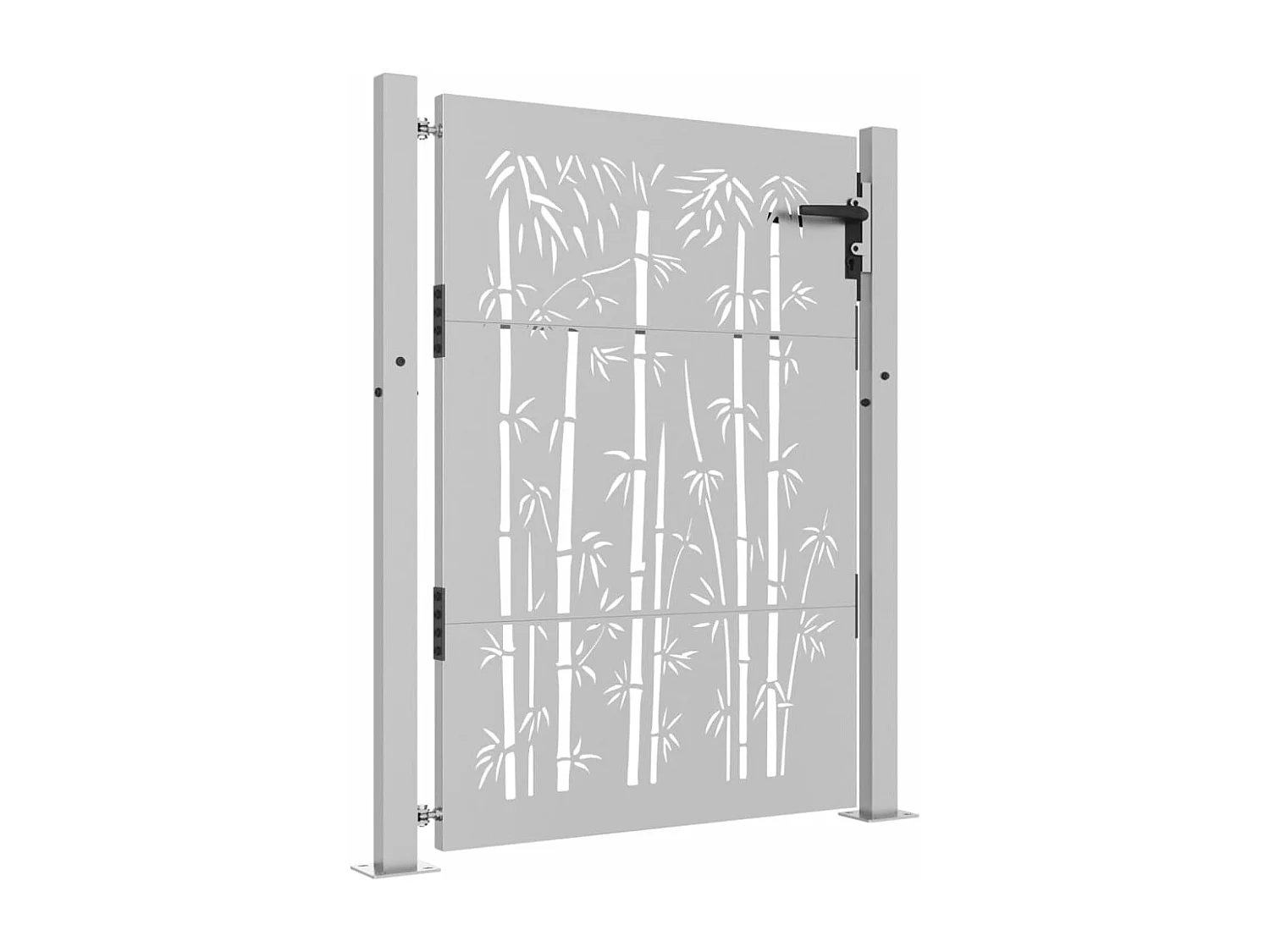 Portail de jardin 105x155 cm acier corten design de bambou