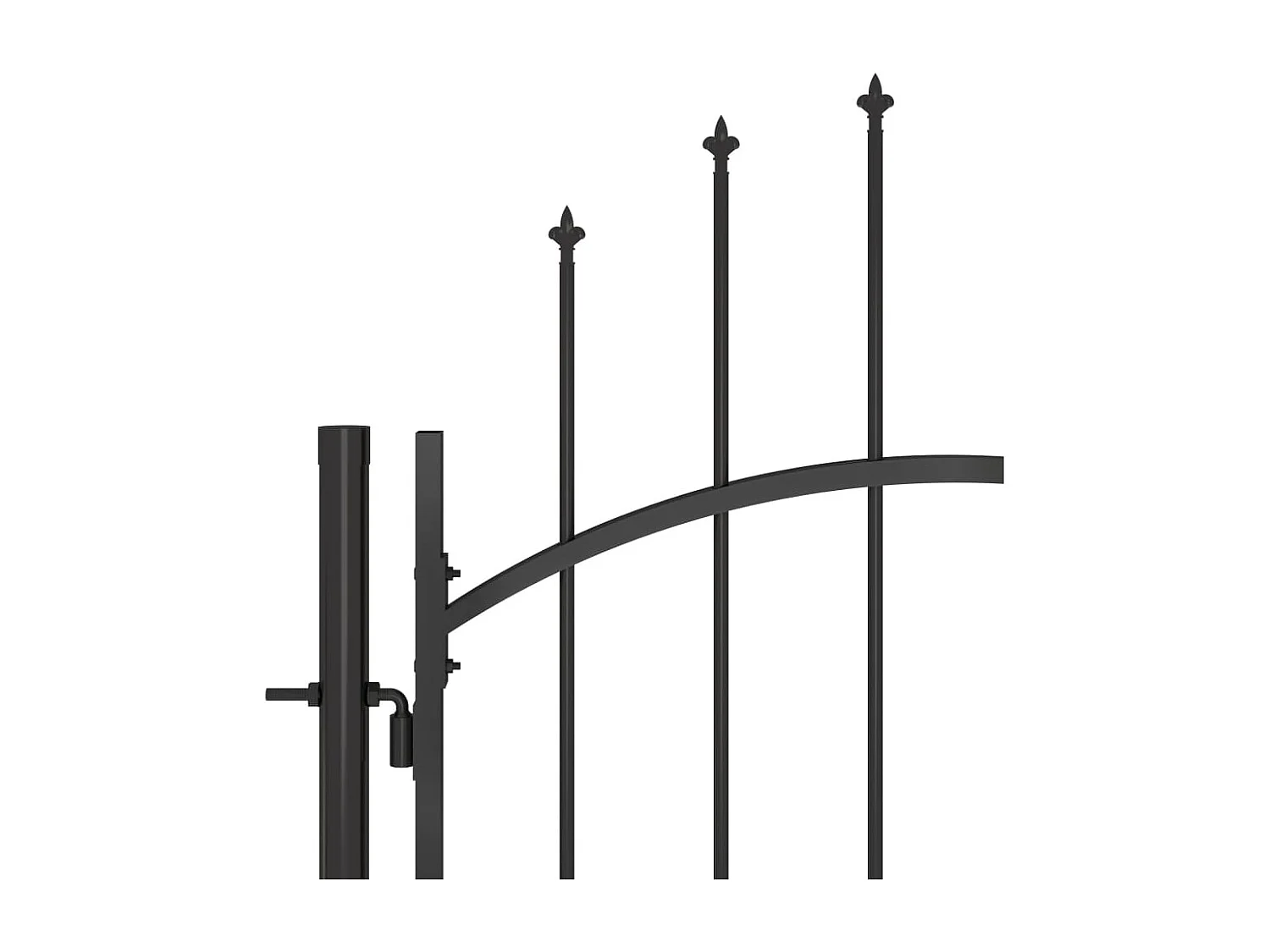 Gartenzauntor mit Speerspitze 5x2m Schwarz