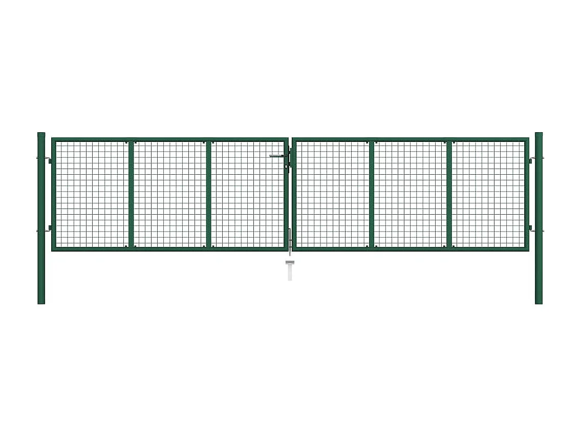 Portail en treillis de jardin acier 390x100 cm vert