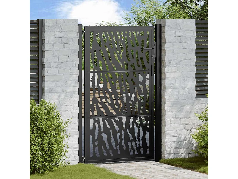 Portail de jardin noir 105x155 cm acier conception de tracés