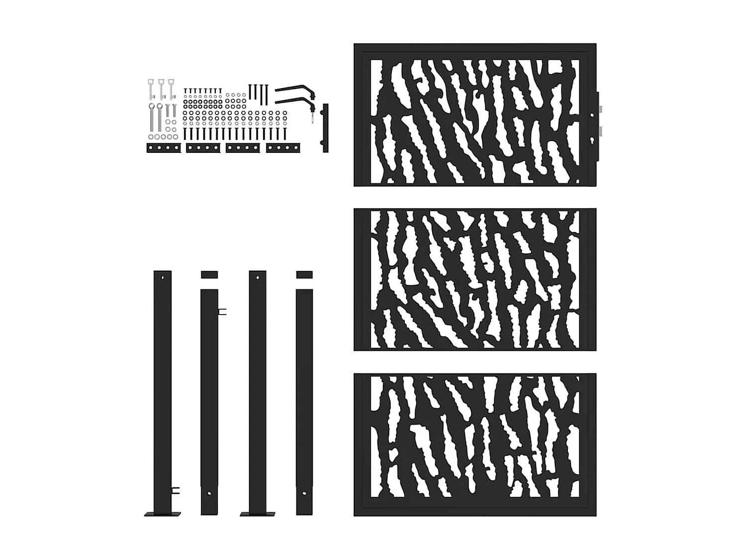 Portail de jardin noir 105x155 cm acier conception de tracés