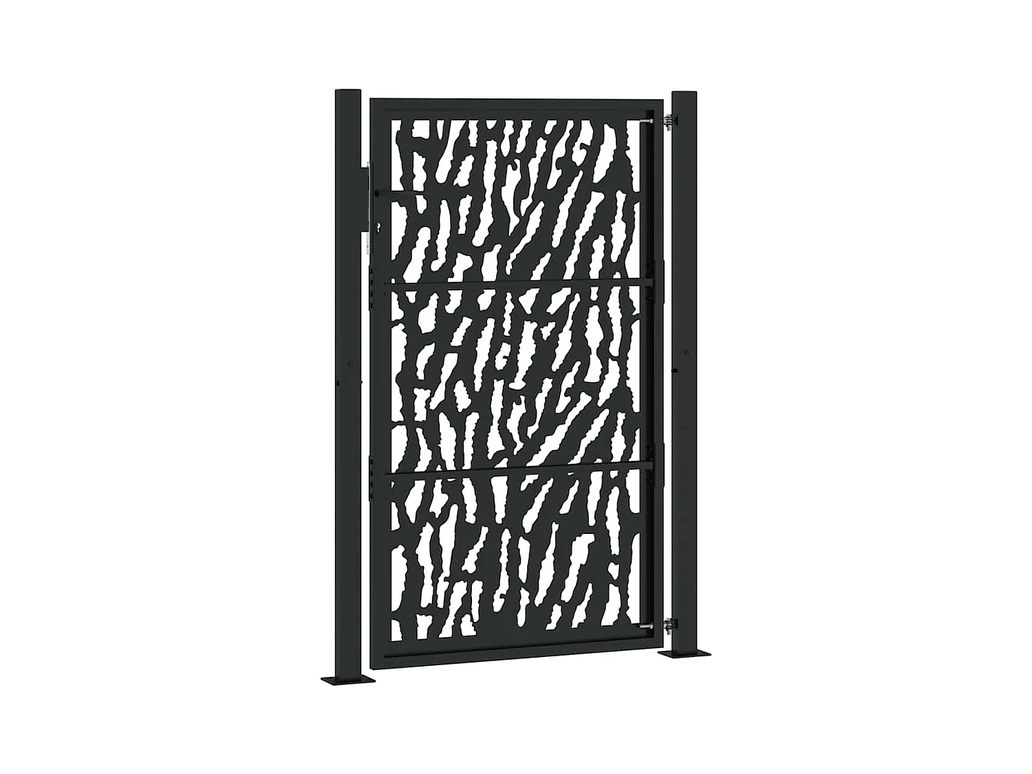 Zwarte tuinpoort 105x155 cm staal design van lijnen