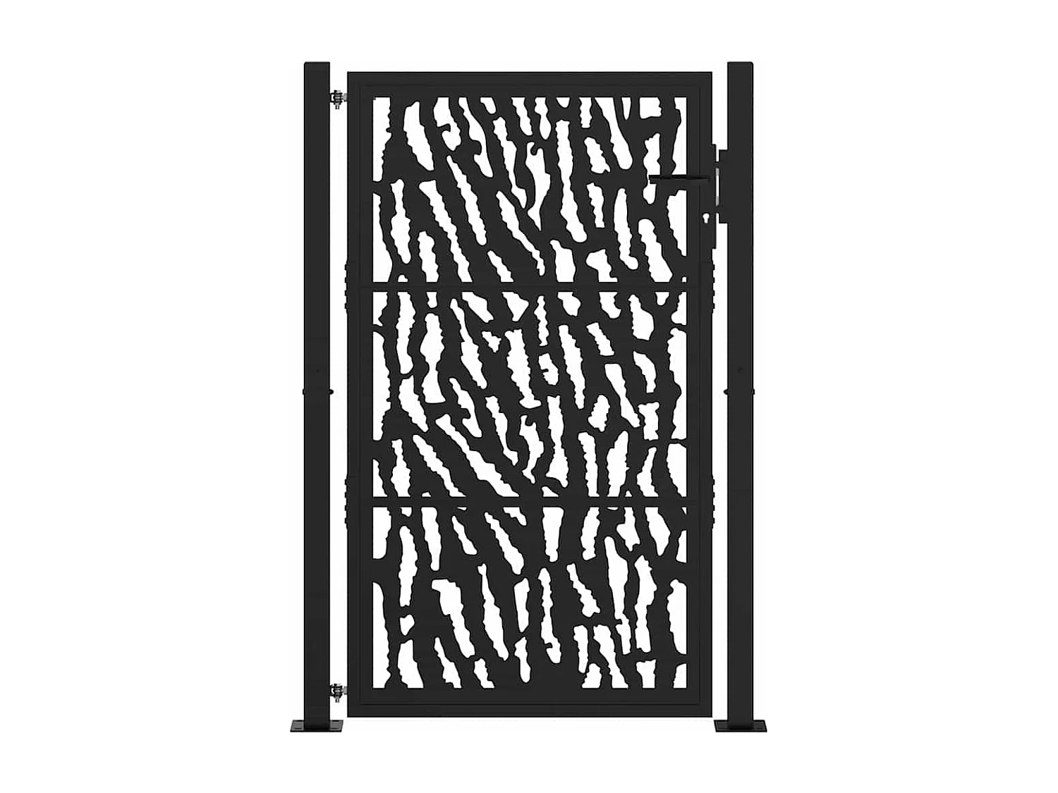 Cancello da giardino nero 105x155 cm in acciaio design linee