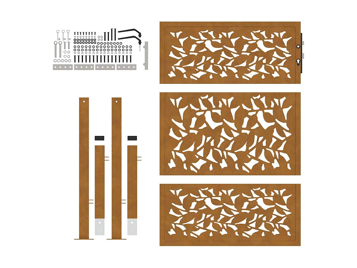Design de folha de portão de jardim de aço à prova de intempéries