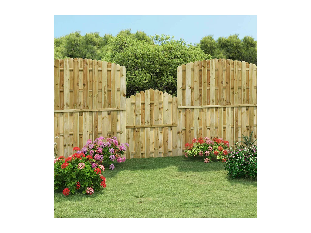 Portail de jardin Bois de pin imprégné 100x125 cm