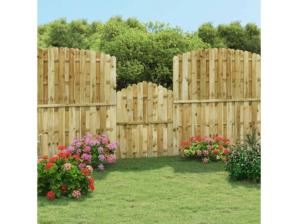 Portail de jardin Bois de pin imprégné 100x125 cm