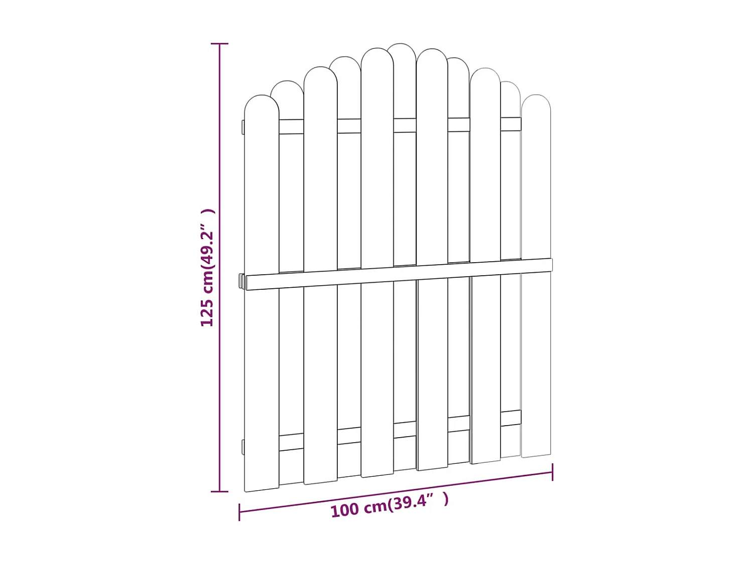 Portail de jardin Bois de pin imprégné 100x125 cm