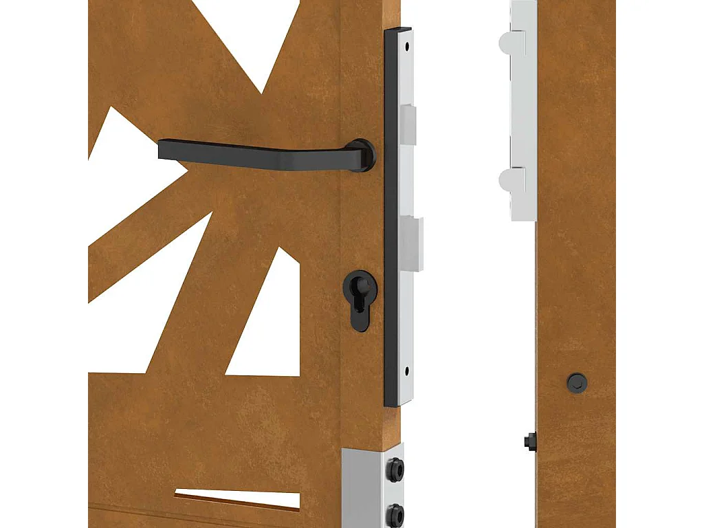 Porte de jardin acier résistant aux intempéries design lumière