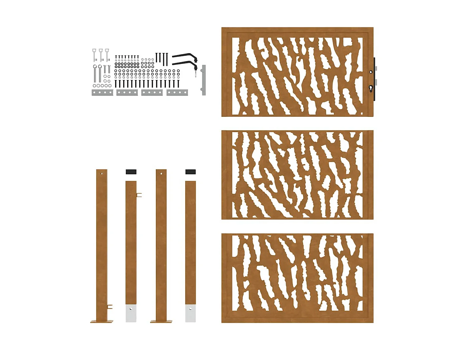 Weerbestendige stalen tuinpoort met traceerbaar design