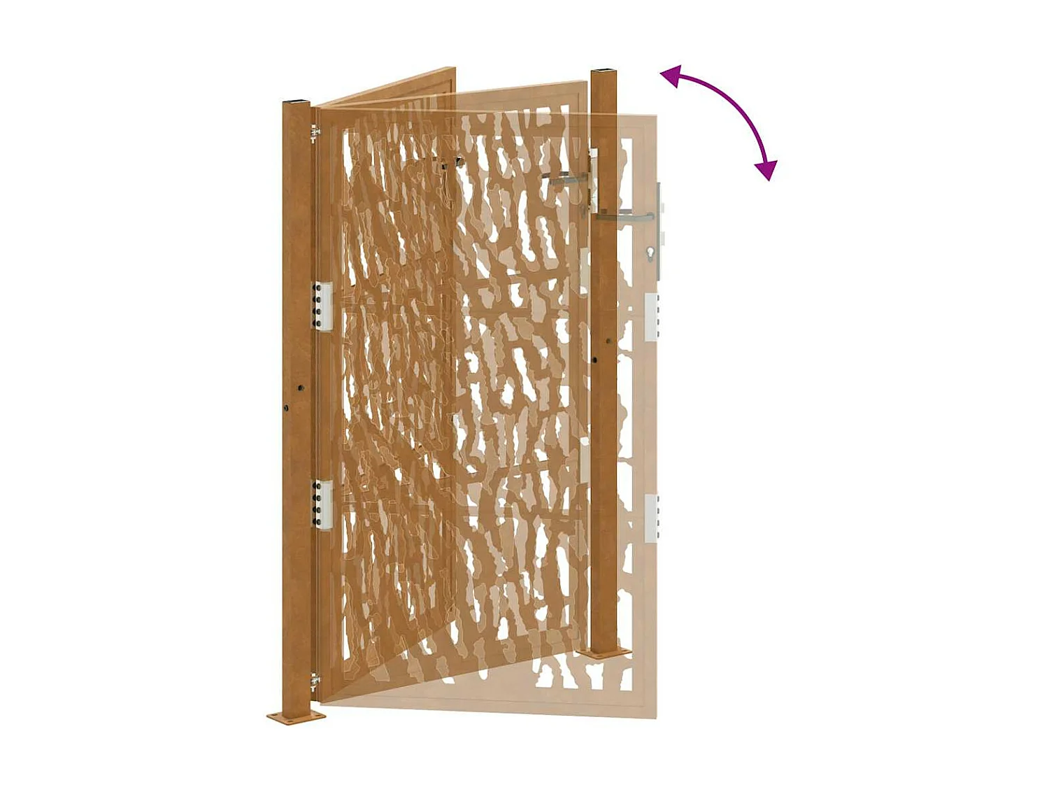 Weerbestendige stalen tuinpoort met traceerbaar design