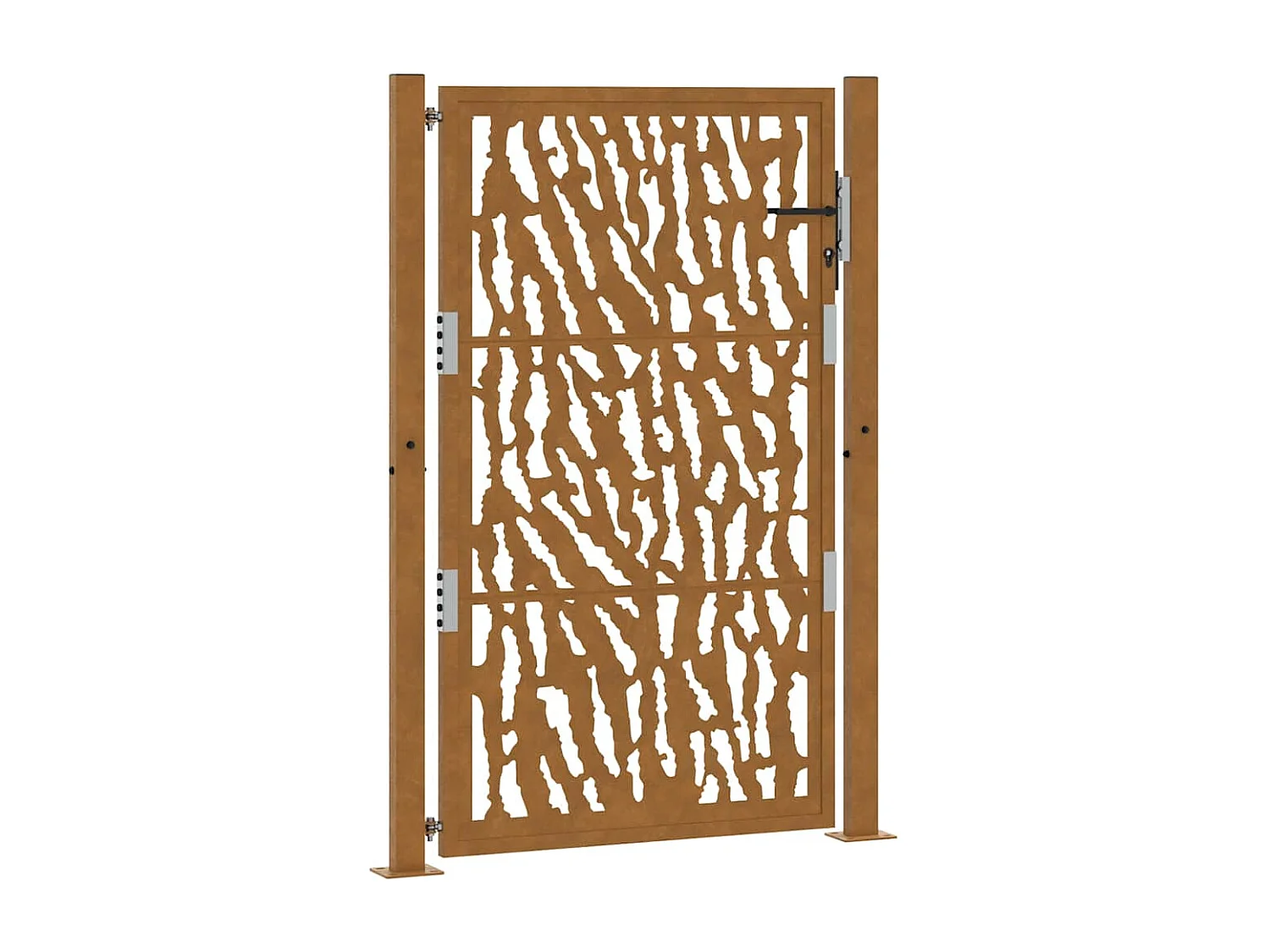 Puerta de jardín de acero resistente a la intemperie con diseño de trazos