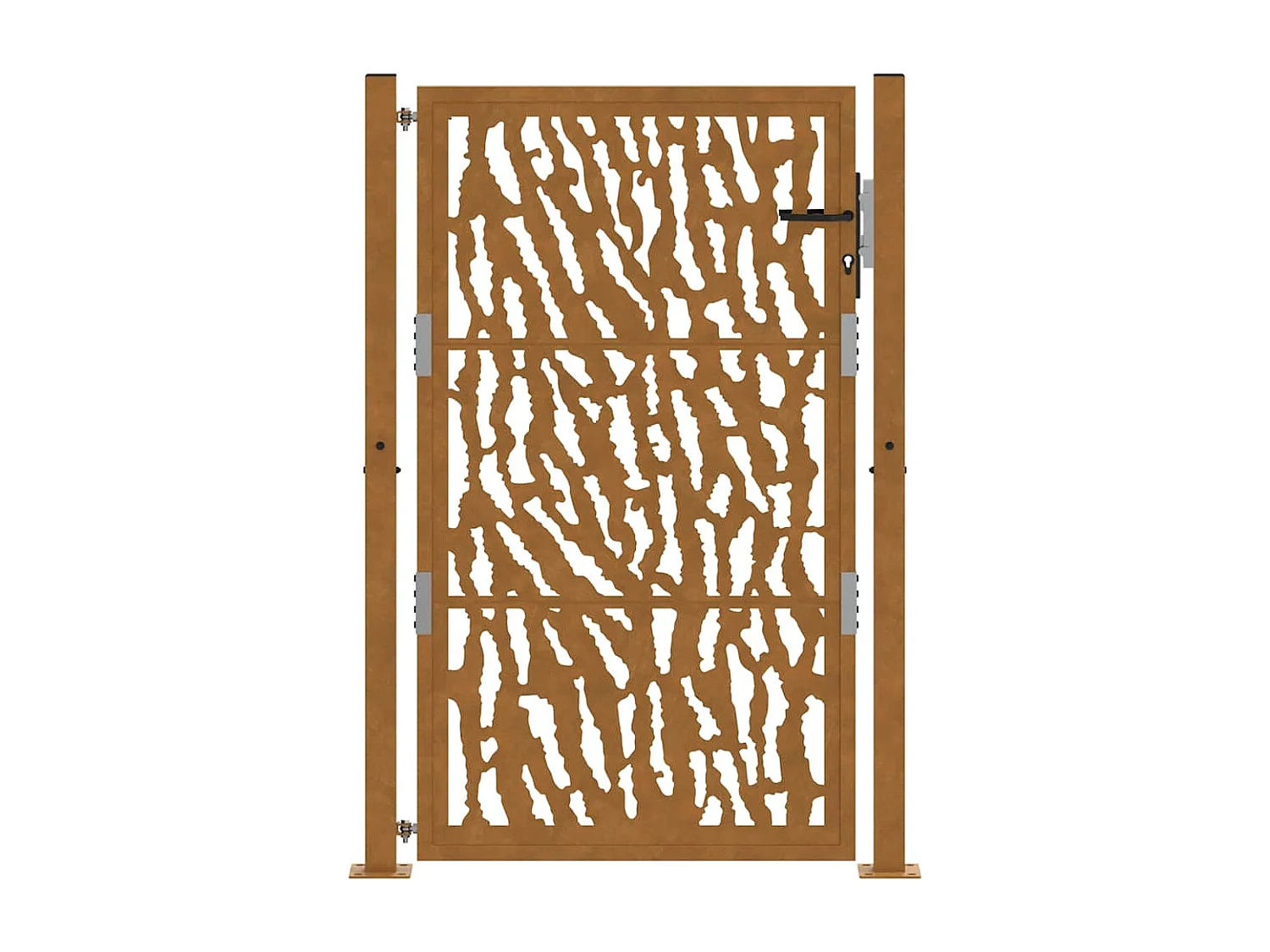 Puerta de jardín de acero resistente a la intemperie con diseño de trazos