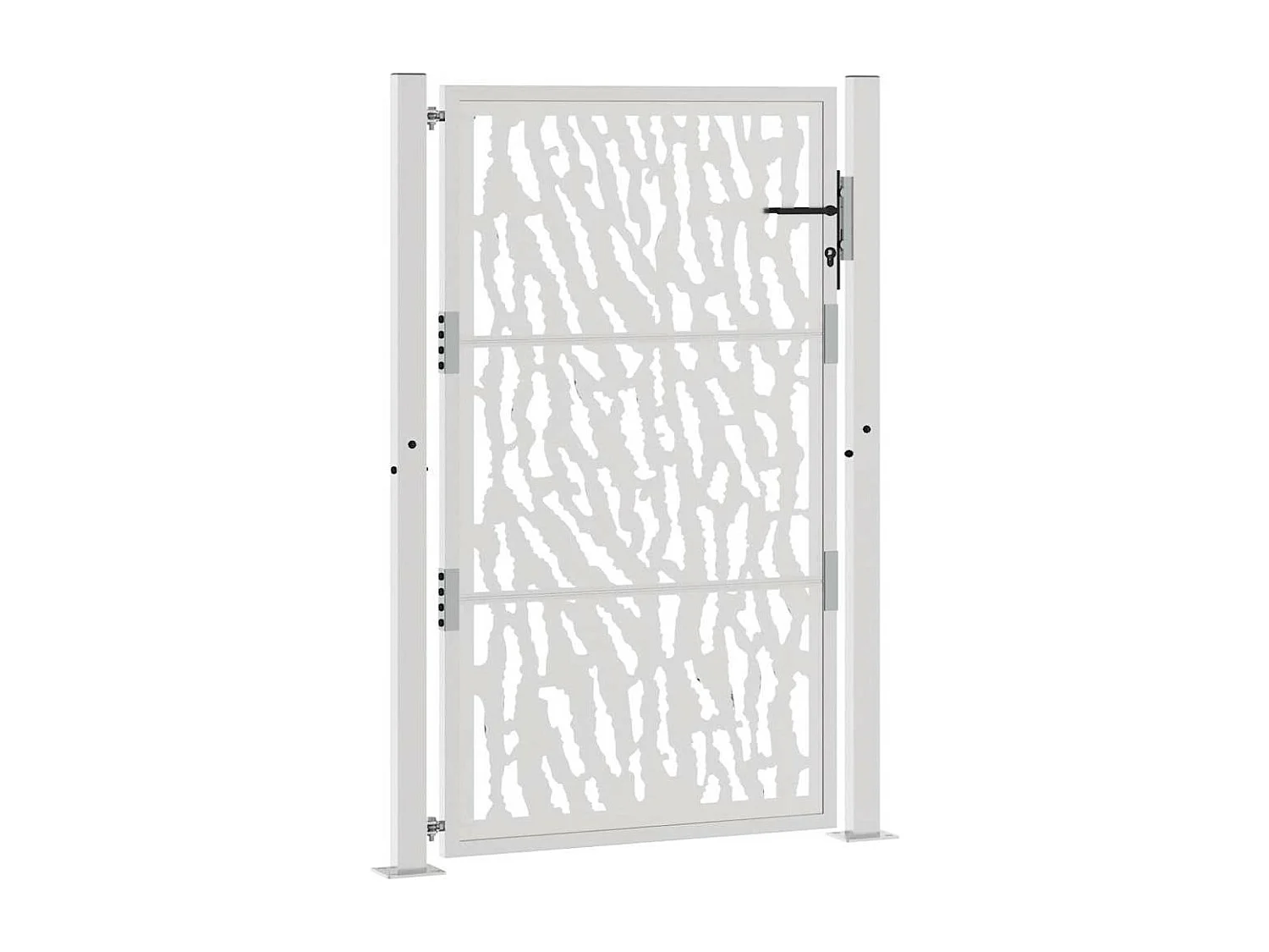 Puerta de jardín de acero resistente a la intemperie con diseño de trazos