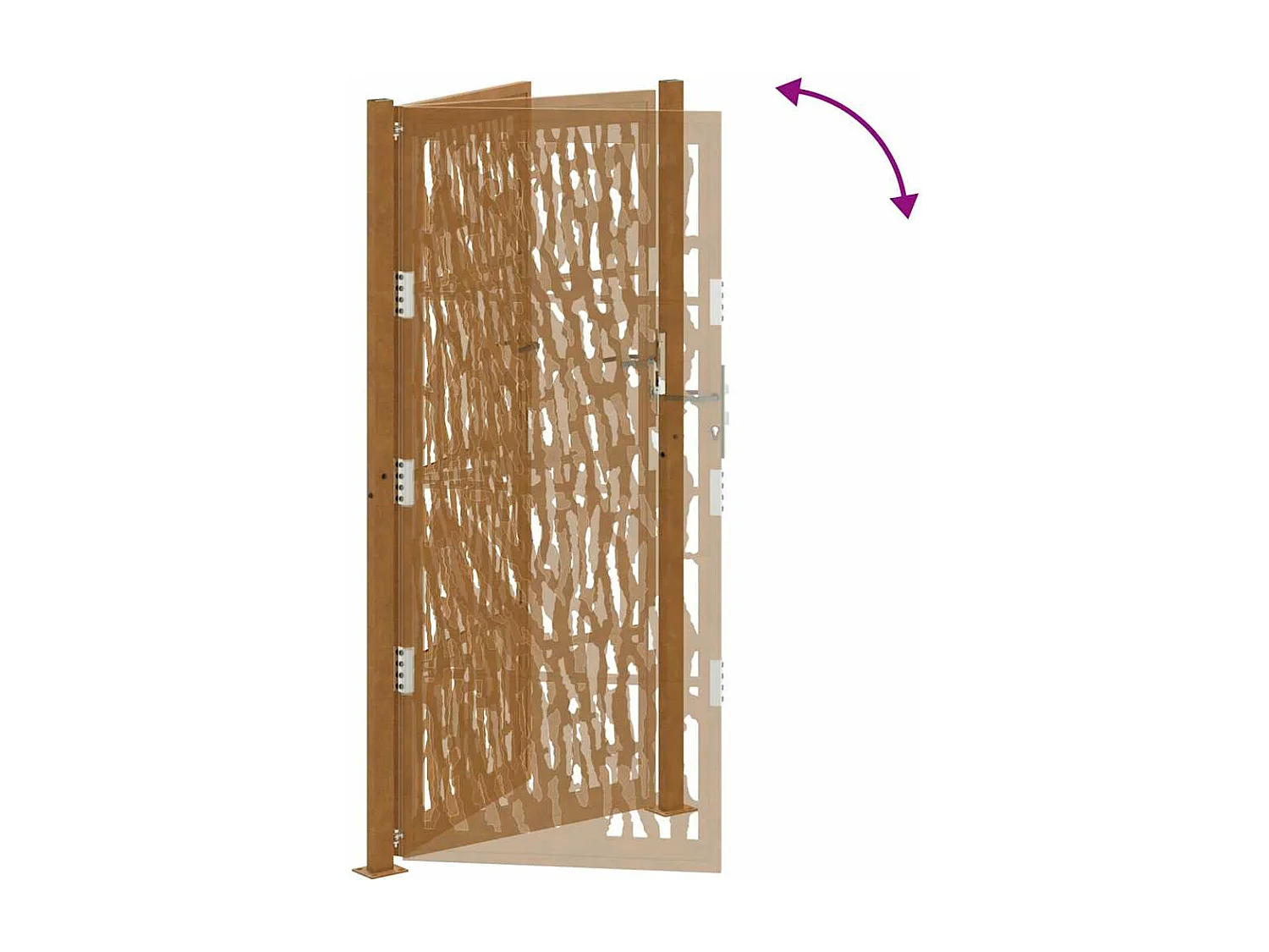 Weerbestendige stalen tuinpoort met traceerbaar design