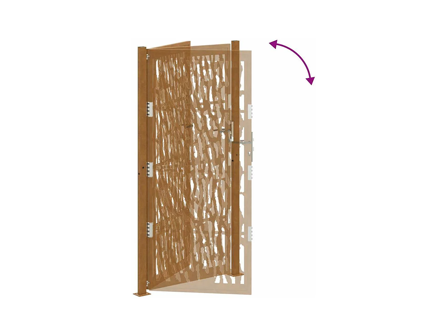 Wetterfestes Gartentor aus Stahl mit durchbrochenem Design